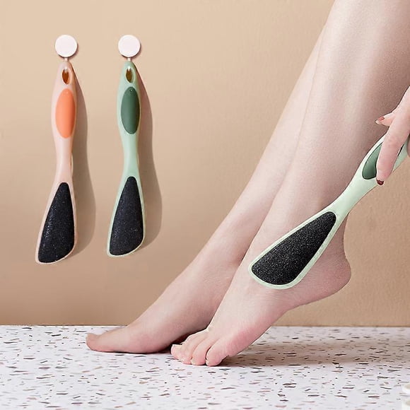 Lot de 2 Pierres Ponce Double Face pour les Pieds, Pierre Ponce avec Poignée, Ergonomique à Atteinte Facile, Lime à Frotter les Pieds avec Pierres Givrées à Grain Fin, pour Cal