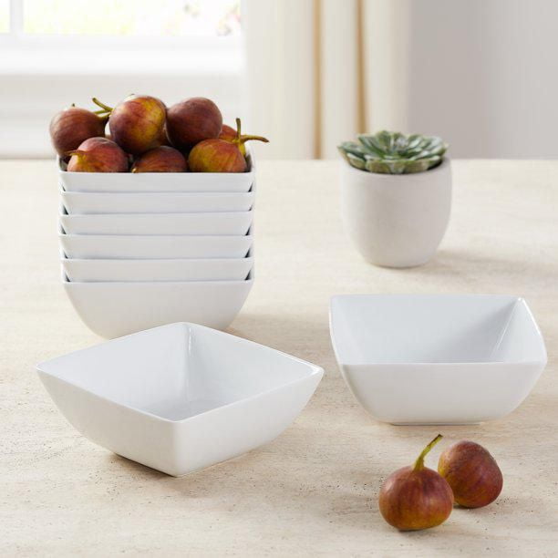 BETTER HOMES & GARDENS BOL DE CÉRÉALES CARRÉ EN PORCELAINE, 8 PAQUETS