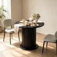 thumbnail image 1 of CazToi Round Dining Table with Rolling Shutter Cabinet Multi-Functional Wood Kitchen Table, 1 of 8