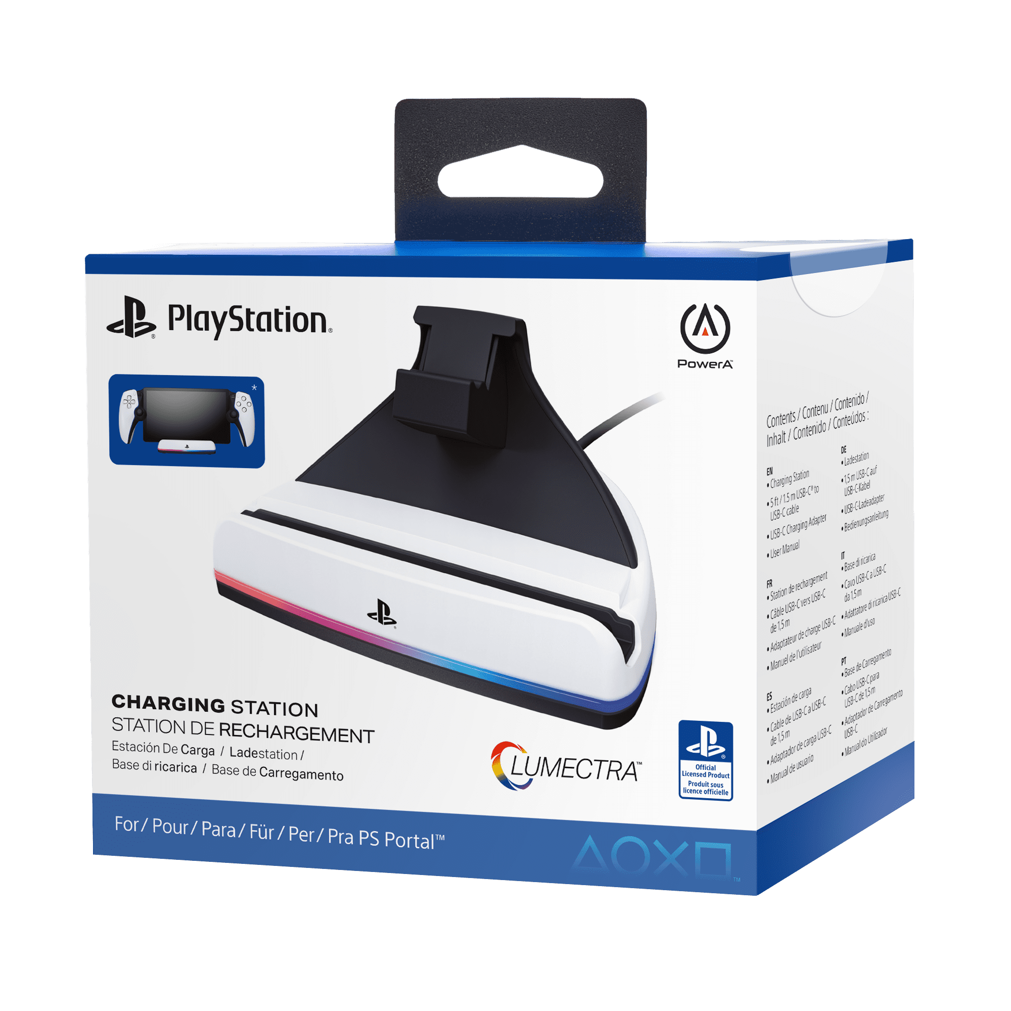 Station de rechargement PowerA pour le lecteur à distance PlayStation PortalMC avec LumectraMC