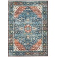 thumbnail image 1 of Markum 2' x 3' Washable Accent Rug, Teal and Rust, 1 of 7