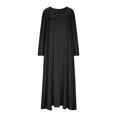 thumbnail image 4 of Fznquz Robes Simples pour Femmes Grande Taille à Manches Longues Noir Robe Trapèze de Plage avec Poches Décontractée Ample Robe Maxi Femme, 4 of 8