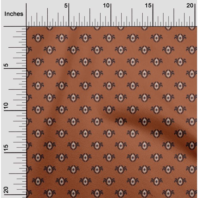 oneOone Cotton Silk Fabric Small Motif Ikat Decor Fabric Printed BTY 42 Inch Wide