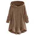 thumbnail image 1 of Womens Cardigan Plus Size Button Plush Tops Hooded Loose Cardigan Wool Coat Winter Jacket Navy Xl, 1 of 5