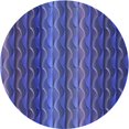 thumbnail image 1 of Ahgly Tapis Rond Lavable en Machine Intérieur Transitionnel Bleu Saphir, 3 Pieds Rond, 1 of 7
