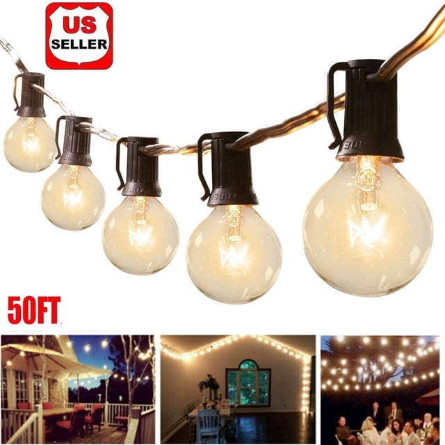 String Lights LINKPAL 50Ft 50 Bulbs G40 Globe String Lights with Bulbs ...