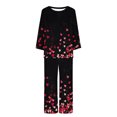 thumbnail image 3 of TIMIFIS Ensembles de Pyjama pour Femmes 2 Pcs - Pyjamas de la Journée Valentines pour Femmes - Ensembles de Pyjamas pour Dames à Manches Longues, Haut à Col Rond et Pantalon, Ensembles de Détente, 3 of 3