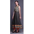 thumbnail image 3 of Bimba Robe Anarkali Fleurie Gris Foncé Col Mandarin Sans Manches Kurtis pour Femmes Imprimé Robe Maxi Grande, 3 of 6