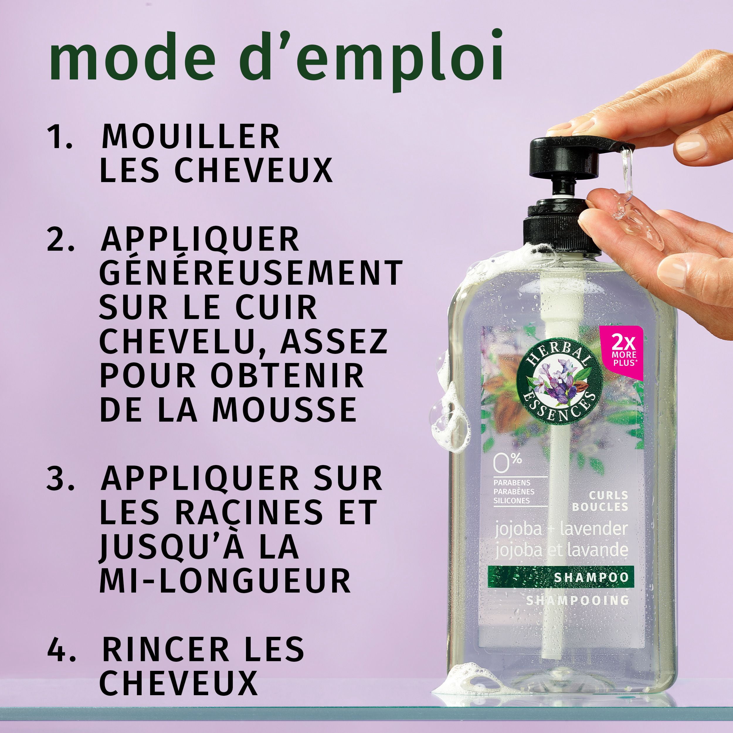 HERBAL ESSENCES Boucles JOJOBA et Lavande Shampooing