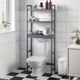 thumbnail image 2 of SONGMICS Over-The-Toilet Storage Bathroom Organizer Toilet Rack with Adjustable Shelf, Gray UBTS001G01, 2 of 5