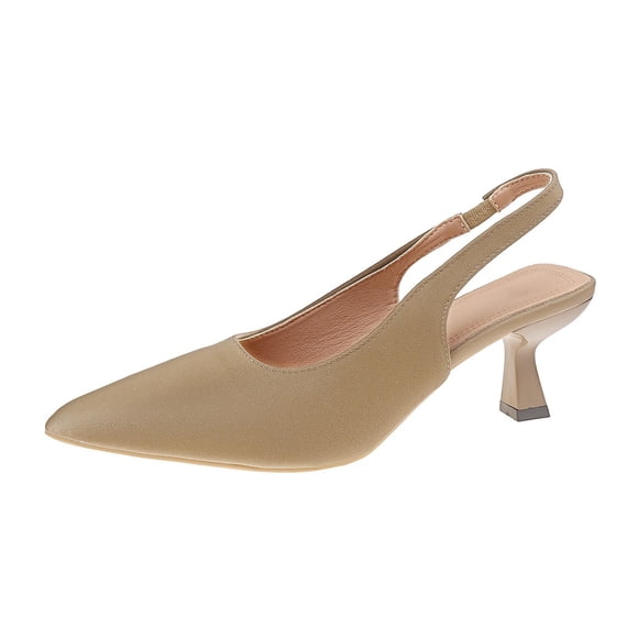 RXMEKW Slingback Block Heels for Women Pointed Toe Pumps with Padded Insole for Women Dress Shoes Black