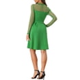 thumbnail image 3 of INSPIRE CHIC Robe Patineuse de Fête pour Femme en Maille Transparente à Manches Transparentes avec Cœurs TG Vert, 3 of 6