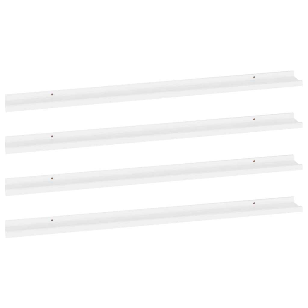 vidaXL Étagères Murales 4 Pcs Blanc 115x9x3 cm