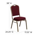 thumbnail image 2 of HERCULES Series Crown Back Stacking Banquet Chair in Burgundy Fabric - Gold Frame, 2 of 9