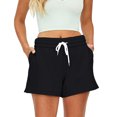 thumbnail image 1 of Wangsaura Women Loose Style Sports Shorts, Solid Color Elastic Waist Sweatpants, 1 of 9