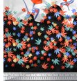 thumbnail image 3 of oneOone Georgette Viscose Fabric Artistic Flower Panel Â Printed Craft Fabric BTY 42 Inch Wide, 3 of 3