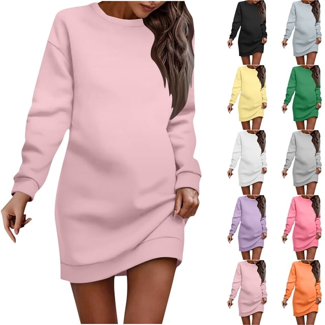 Gspmoly Robes d'Été, Mode pour Femmes Robe à Col Rond à Manches Courtes Imprimée Robe Chandail Robe de Cocktail Liquidation