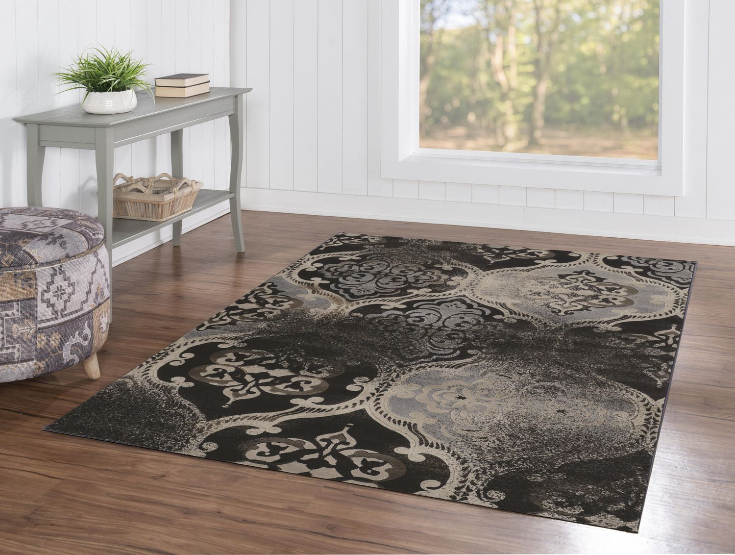 Tapis Bijou Arthur bleu et beige de 5 pi x 7 pi 6 po