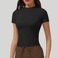 thumbnail image 2 of Yuyuzo Hauts d'Entraînement pour Femmes T-Shirts à Manches Courtes Col Rond T-Shirts Extensibles Ajustés T-Shirts Basiques, 2 of 4