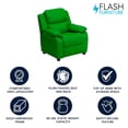 thumbnail image 4 of Deluxe Padded Contemporary Green Vinyl Kids Recliner with Storage Arms, 4 of 9