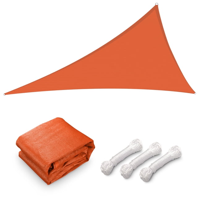 Yescom 28FT Triangle Sun Shade Sail 97% UV Block Commercial Carpark Pool Camping Playground Outdoor Bright Orange