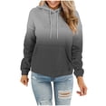 thumbnail image 3 of Sentmoon Women Hoodies Long Sleeve Loose Oversized Sweatshirt Women Gradient Color with Pocket Drawstring Stretchy Fall Outfits Winter Stylish for Vacation M, 3 of 6