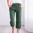 thumbnail image 2 of Liquidation d'Été! Pantalons Grande Taille pour Femmes, Pantalons d'Été pour Femmes, Mode Décontractée Élastique Coloré Pantalons Amples Capris avec Poche, 2 of 5