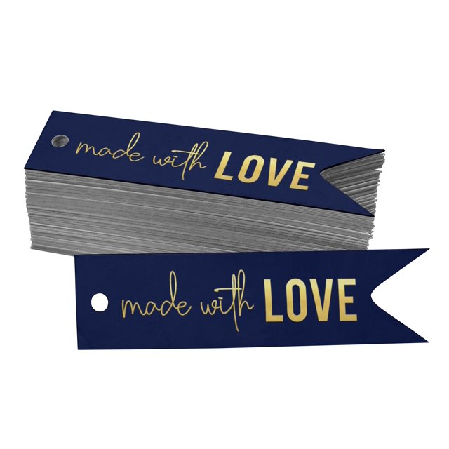 Inkdotpot Real Gold Foil Made With Love Text Tags Favor Hang Paper Tags 100 Pieces
