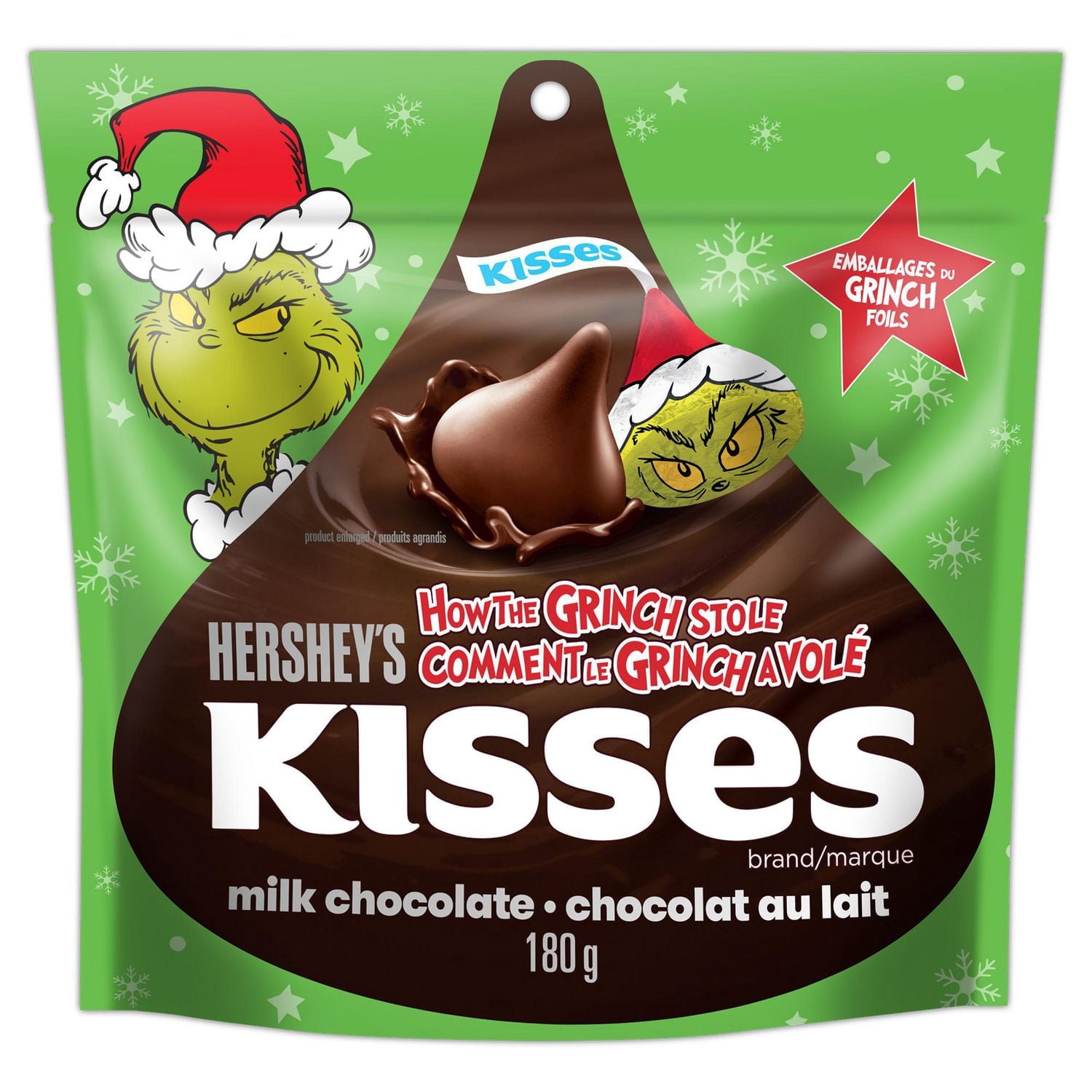 HERSHEY'S KISSES GRINCH Holiday Milk Chocolate Candy