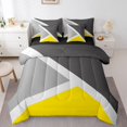 thumbnail image 1 of YST 7-Piece Patchwork Geometric Triangle Bedding Set, Queen Size, Modern Geometry Comforter Set, 1 of 5
