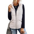 thumbnail image 3 of LSLJS Mode Femme T-Shirt Sans Manches Veste d'Hiver Extérieur Blouse à Fermeture Éclair Manteau Hauts, Gilets Extérieurs pour Femmes, 3 of 6