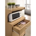 thumbnail image 5 of Hodedah Chariot Micro-Ondes à Roulettes avec Tiroir et Rangement d'Armoire, Beech, 5 of 5