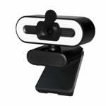 4K Webcam With Microphone For Desktop Streaming Webcam With 3 Brightness Adjustable Ring Light