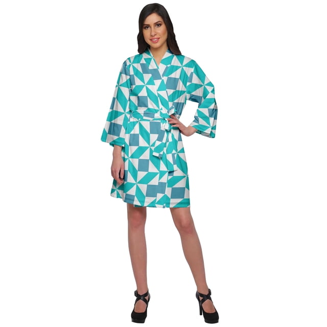 Moomaya Short Robe For Women Plus Size Printed Cotton Robe Lightweight Nightwear