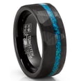 thumbnail image 1 of Bague pour Homme en Carbure de Tungstène avec Opale Concassée, Dôme, Alliance, Incrustation Noire Simulée 8 mm, 1 of 4
