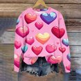 thumbnail image 4 of FMFYFH Chandails à Enfiler de la Saint-Valentin pour Femmes Grande Taille à Manches Longues Col Rond Chandails Décontractés T-Shirts Graphiques T-Shirts Basiques, 4 of 5
