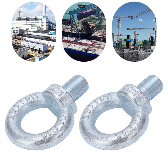 2PCS Rings Lifting Expansion Eyebolt Bolts Screw, Q235 Steel Wall Concrete Brick Anchor Bolts, Galvanized Carbon Steel Eyebolts Deep Threaded Lifting Shoulder Eyebolt