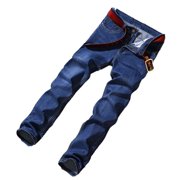 Jeans for Men Jeans Men's Fashionable Straight Leg Men's Pants Stretch Business Casual Jeans Homme Navy 33