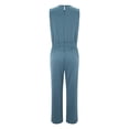 thumbnail image 4 of 2025 Combinaison à Boutons d'Été Unie pour Femmes, à Lacets, Manches Courtes, Combinaisons Habillées pour Femmes, Légère, Coupe Droite, Combinaison Confortable pour Femmes, Gilet Long, 4 of 8