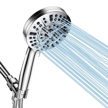 High-Pressure Shower Head with Handheld, TSV Full Body Coverage Powerful Rain Showerhead Stainless Steel Rust-proof 8 Shower Settings + 2 Spray Jet Modes for Cleaning Pipes, Tiles, Pets