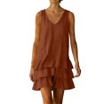 thumbnail image 2 of XiYing Robes pour Femmes, Robe Maxi d'Été Sans Manches à Col en V pour Femme - Coupe Ample Décontractée pour la Plage et les Vacances, Design Uni, Taille Unique (Lot de 1), 2 of 7