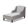 thumbnail image 1 of Baxton Studio Leonie Grey Upholstered Brown Finished Chaise Lounge, 1 of 9