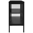 thumbnail image 2 of vidaXL Buffet Noir 105x35x70 cm Acier et Verre, 2 of 5