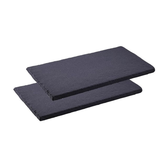 VENTAcarb Filter with two rectangular black activated carbon pads featuring stitched edges, designed to enhance indoor air quality by adsorbing gases and odors when used alongside the VENTAcel Nelior Filter in home water filtration systems.