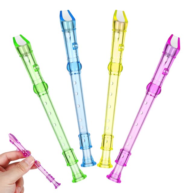 4 Pcs Mini Clarinette 6 Trous Flûte Transparente Enfants Débutants Instruments à Vent (Couleur Aléatoire)