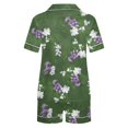 thumbnail image 5 of Rbaofujie Chemise de Nuit Femme Décontractée Imprimée Col Rabattu Blouse à Manches Courtes Mode Short Pyjama Ensemble Nuisettes pour Femmes, 5 of 5