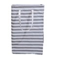 thumbnail image 1 of TureClos Laundry Basket Stripe Reusable Canvas Large Capacity Clothes Storage Bag Portable Washing Bin Baskets Container with Handle Grey Stripe, 1 of 1