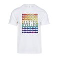 thumbnail image 1 of Mens Pride Love Wins Rainbow Short-Sleeve T-Shirt - White - Large, 1 of 1