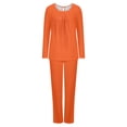 thumbnail image 4 of Timegard Ensembles de Pyjamas pour Femmes Confortables, Haut à Manches Longues Froncé à Col Rond et Pantalon, Tenues de Pyjama Amples pour l'Automne, 4 of 6