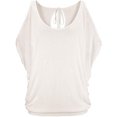 thumbnail image 1 of QualitChoice Hauts à Épaules Dénudées Col Rond Manches Courtes Chemise Ample Blouse d'Été Blanche 3TG, 1 of 6